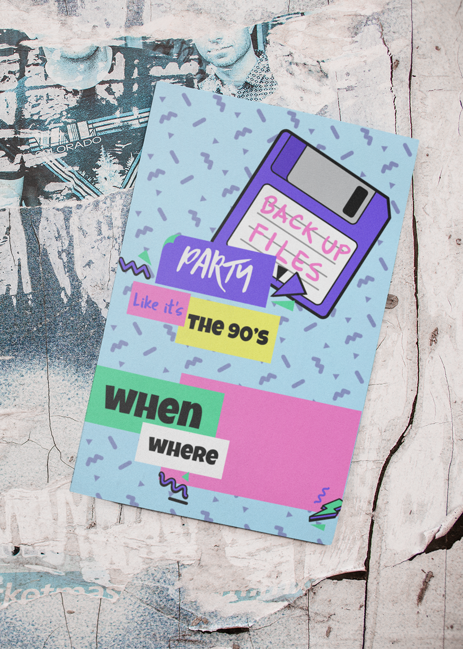 90s invitation illustration