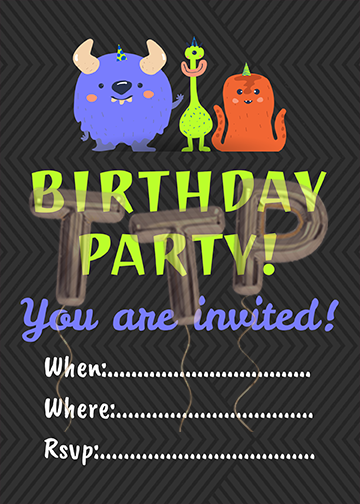 monsters gray free download invitation watermark