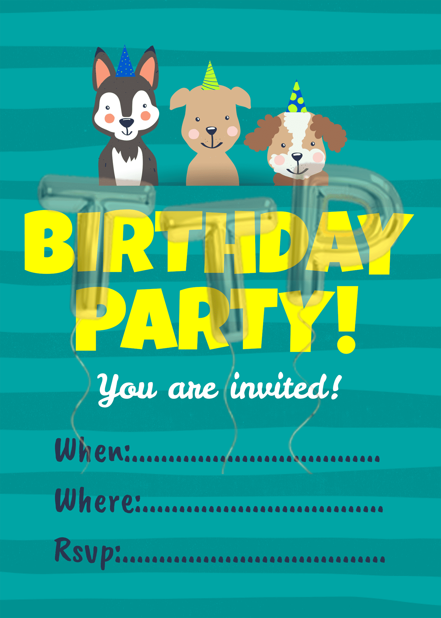 puppies blue BG free download invitation watermark