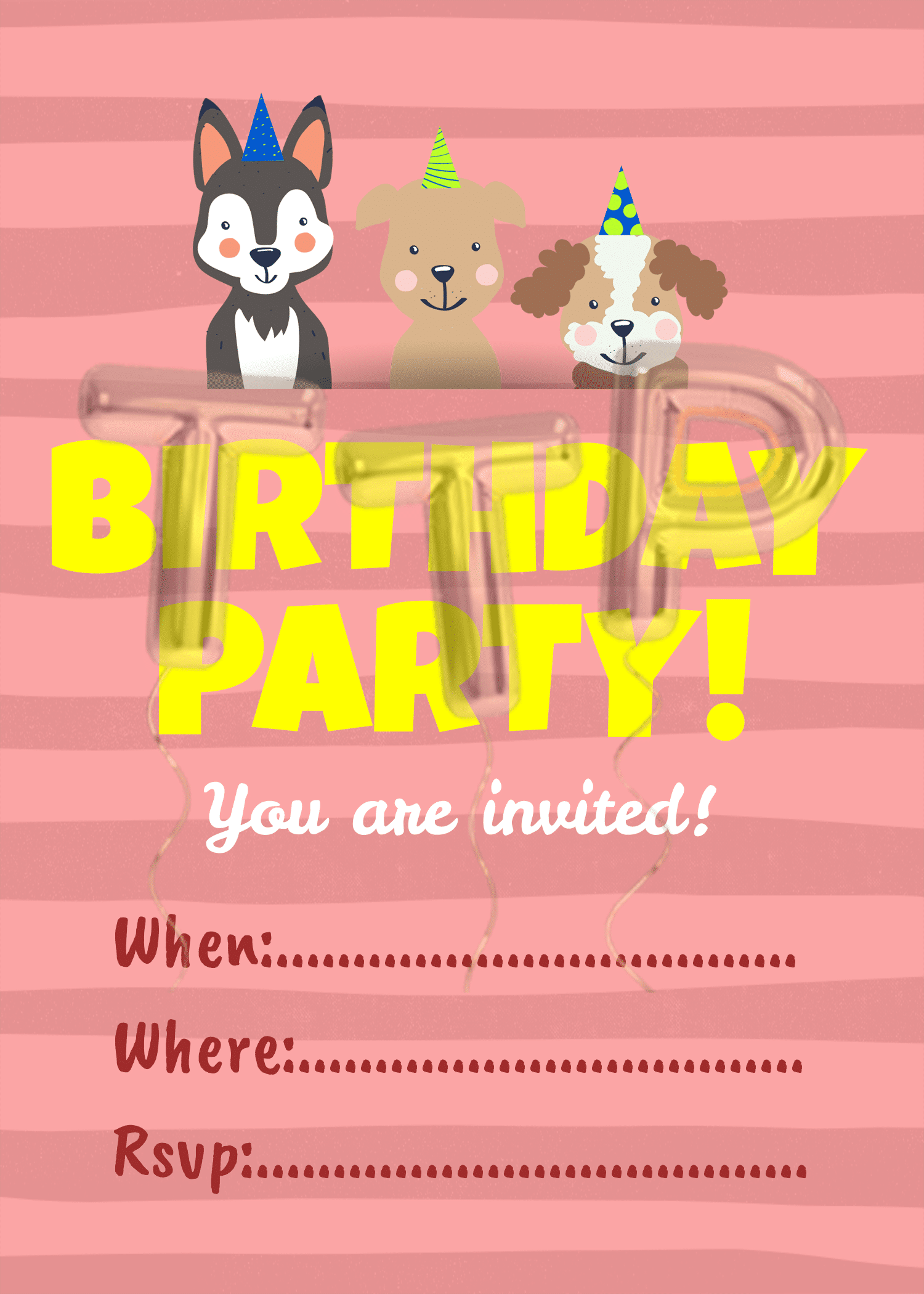 puppies ping BG free download invitation watermark